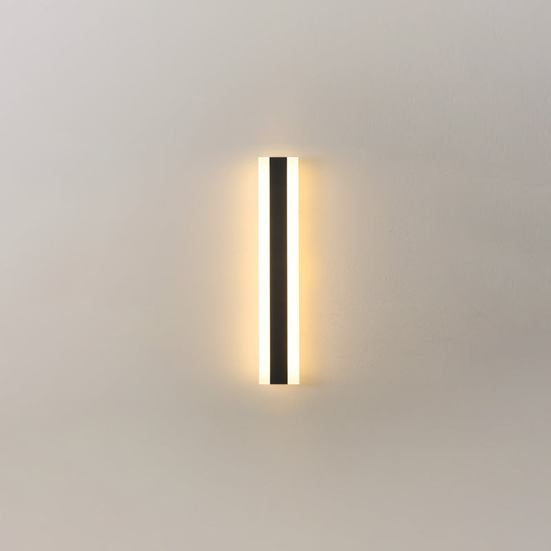 Iluminación de pared led de metal moderna negra al aire libre de 1 luces de pared de 1 luces