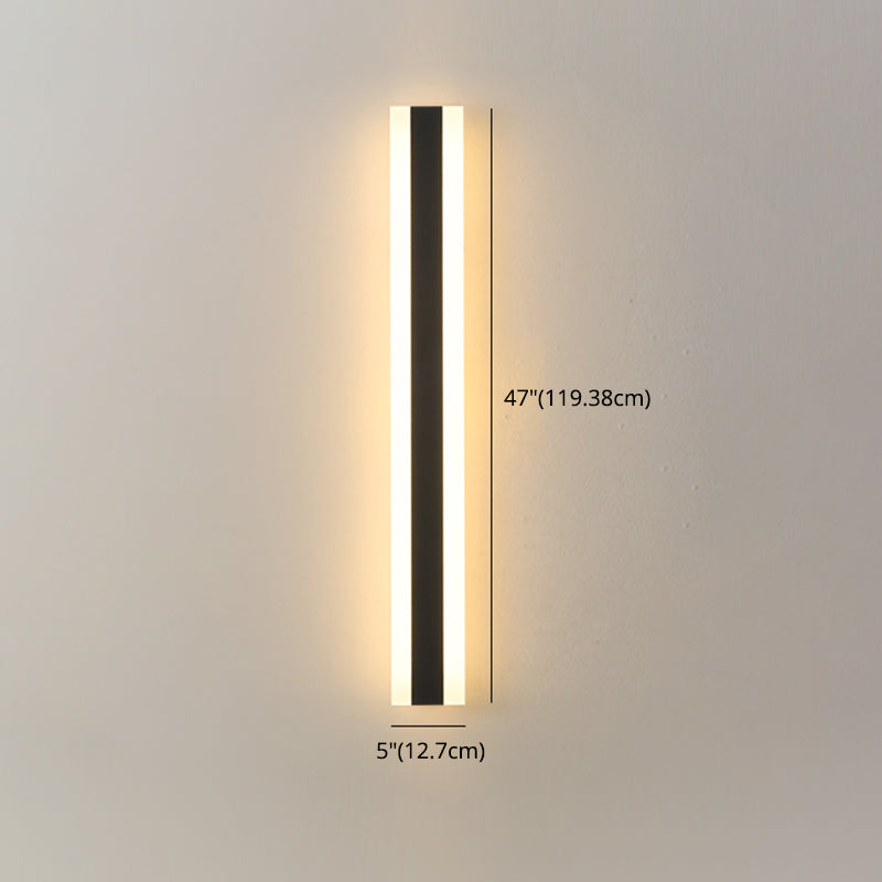 Iluminación de pared led de metal moderna negra al aire libre de 1 luces de pared de 1 luces