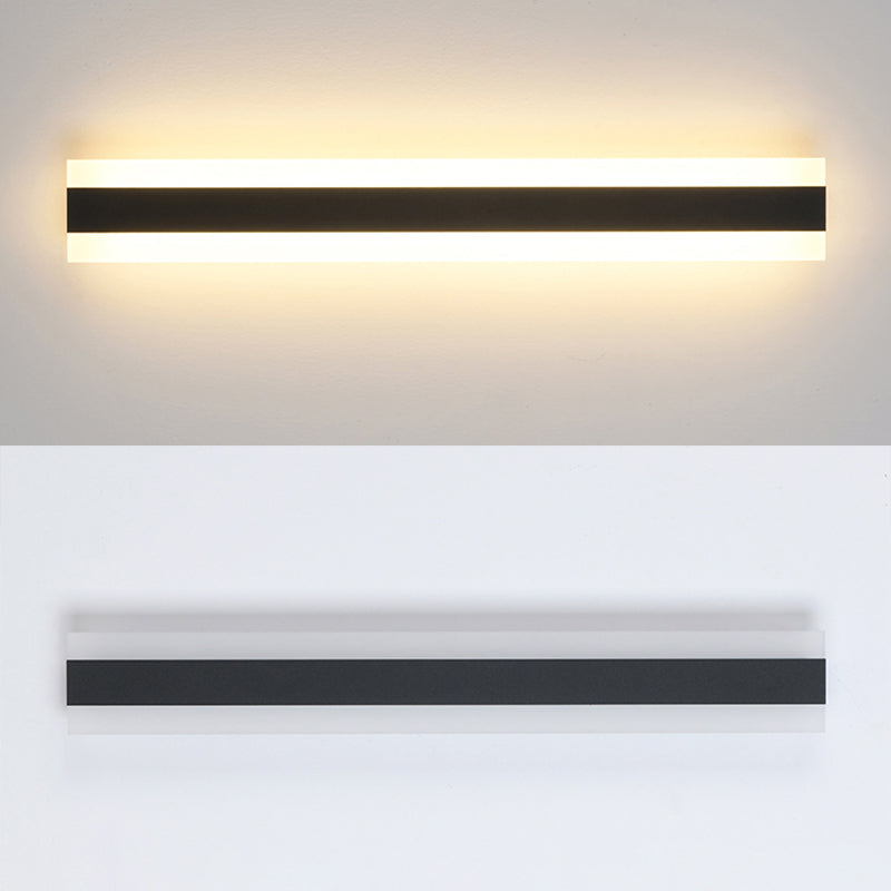 Iluminación de pared led de metal moderna negra al aire libre de 1 luces de pared de 1 luces