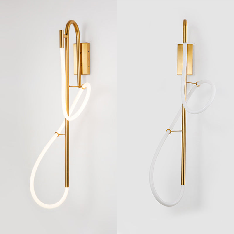 Modern Gold Linear Wall Mount Light Fixture Metal 1-Light Wall Lamp for Living Room