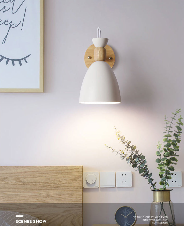 Moderni macaron nordici in stile geometrico con sconde da parete geometrica 1 flione leggero in giallo e bianco