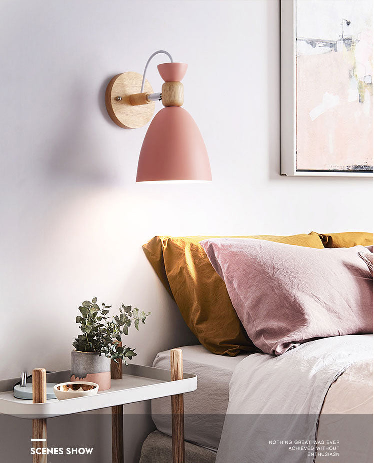 Moderni macaron nordici in stile geometrico con sconde da parete geometrica 1 flione leggero in giallo e bianco