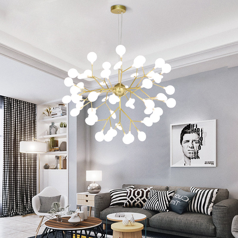 Acrylic Radial Pendant Light in Modern Creative Style Iron Firefly Hanging Lamp for Interior Spaces
