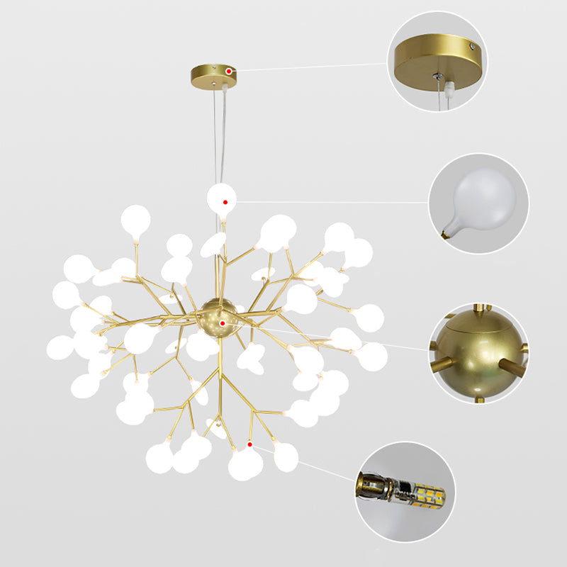 Acrylic Radial Pendant Light in Modern Creative Style Iron Firefly Hanging Lamp for Interior Spaces