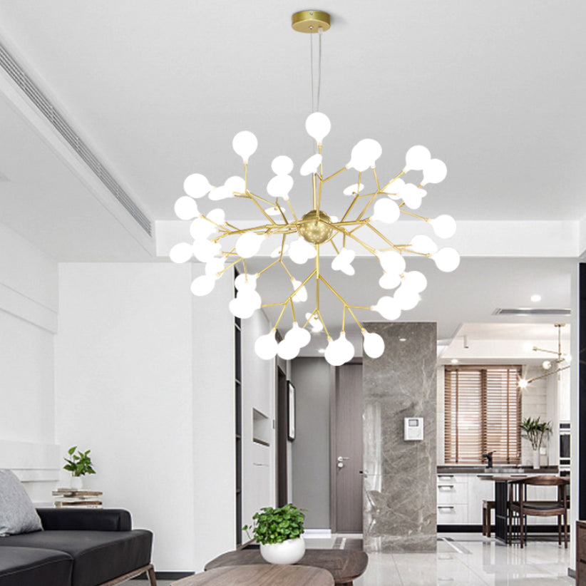Acrylic Radial Pendant Light in Modern Creative Style Iron Firefly Hanging Lamp for Interior Spaces
