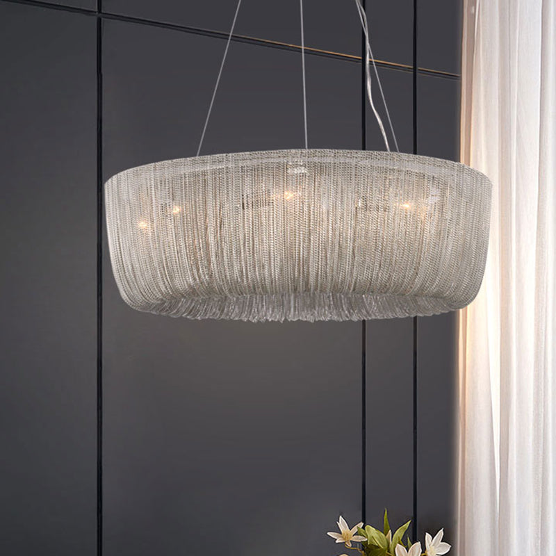 Aluminum Contemporary Hanging Light Fixtures Tassel Drop Lamp for Living Room