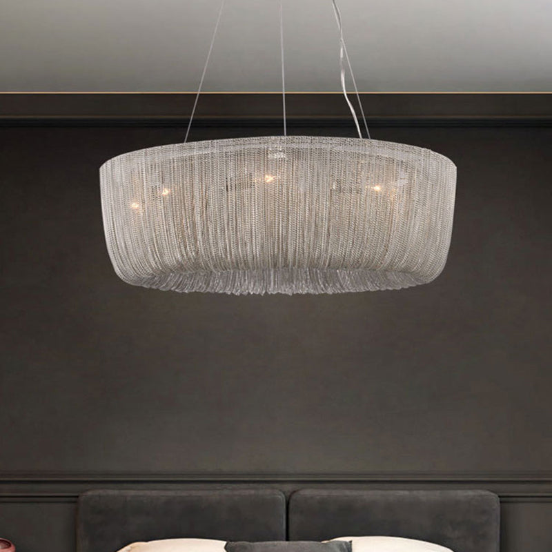 Aluminum Contemporary Hanging Light Fixtures Tassel Drop Lamp for Living Room