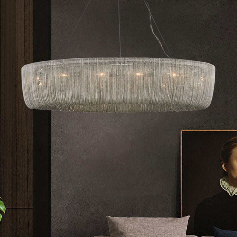 Aluminum Contemporary Hanging Light Fixtures Tassel Drop Lamp for Living Room