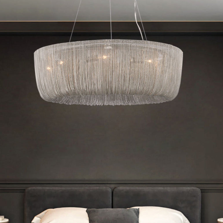 Aluminum Contemporary Hanging Light Fixtures Tassel Drop Lamp for Living Room