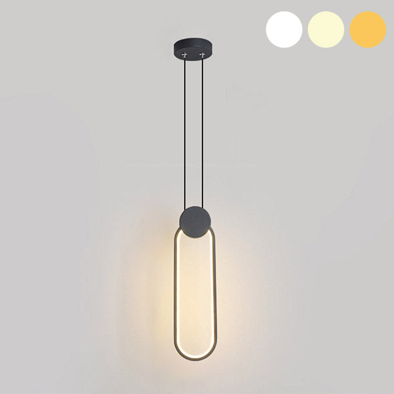 Moderne minimalistische LED -hanglampje Smeedijzeren geometrische hanglamp met acrylschaduw