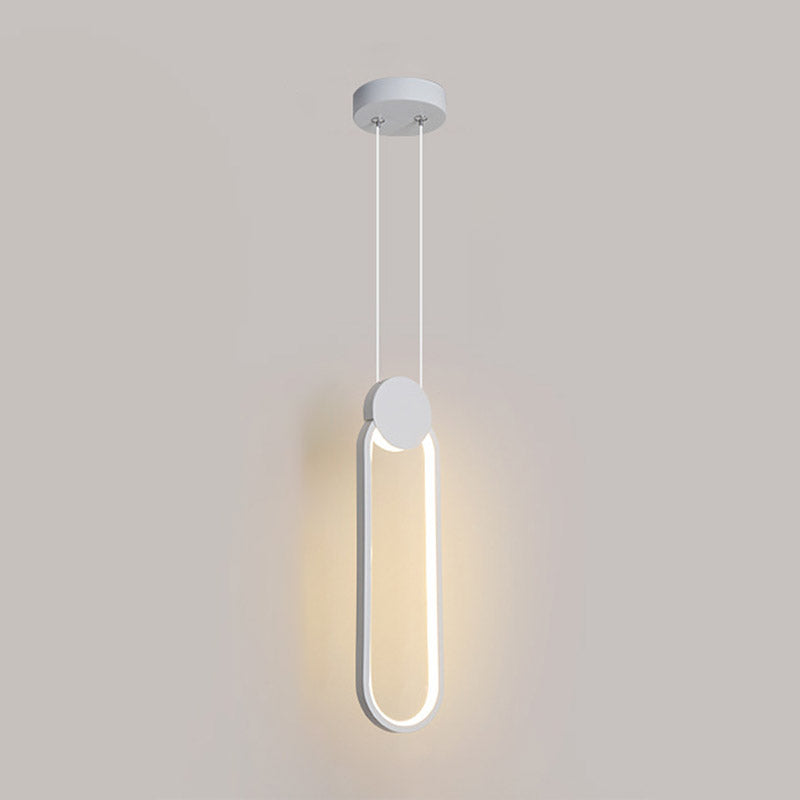 Moderne minimalistische LED -hanglampje Smeedijzeren geometrische hanglamp met acrylschaduw