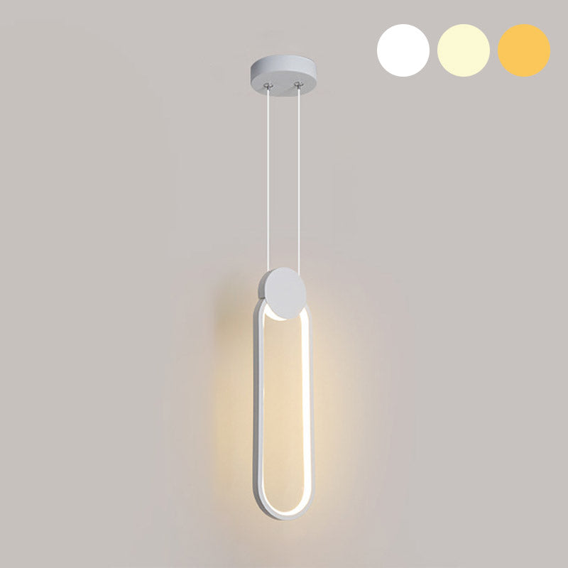 Moderne minimalistische LED -hanglampje Smeedijzeren geometrische hanglamp met acrylschaduw