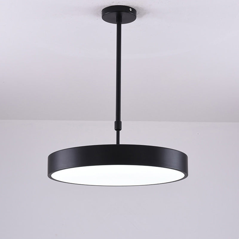 Modern Minimalist Office LED Hanging Lamp Wrought Iron Circular Pendant Light with Acrylic Shade