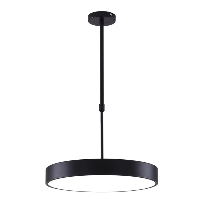 Modern Minimalist Office LED Hanging Lamp Wrought Iron Circular Pendant Light with Acrylic Shade