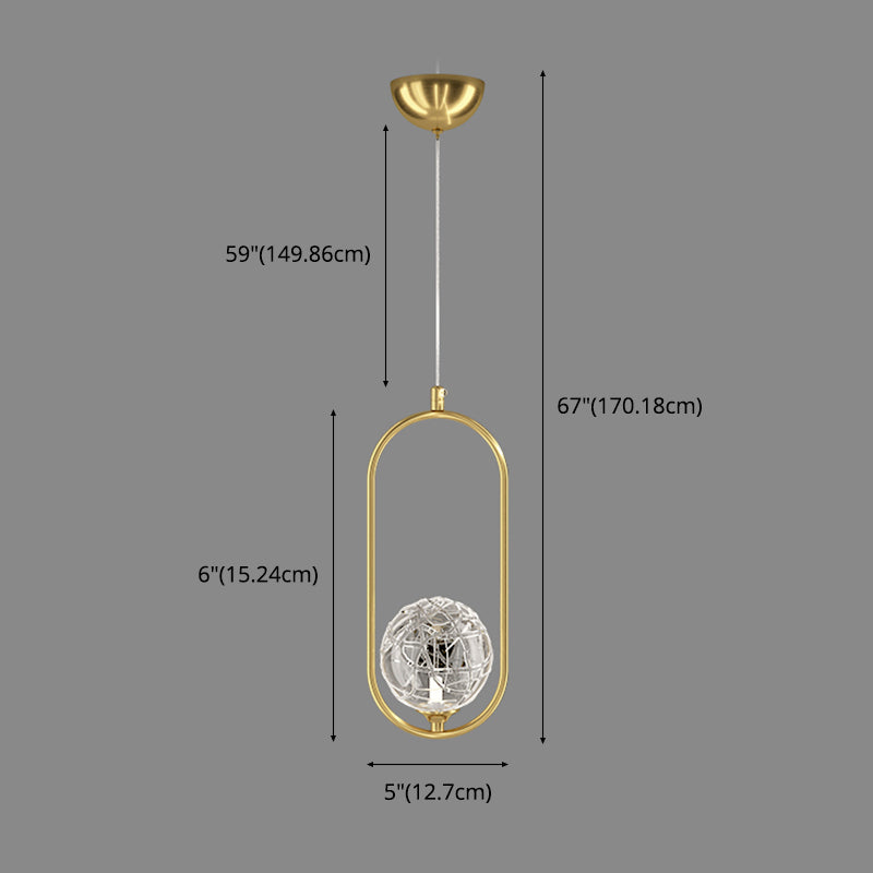 Zeitgenössische globale hängende Lichtkit Glas 1-Licht Deckenleuchte für Schlafzimmer