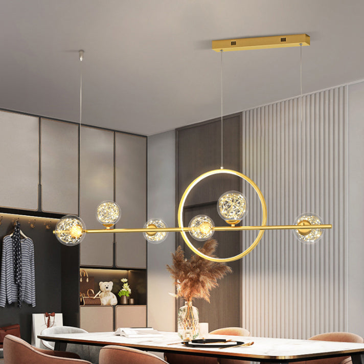 7 îlot de cuisine légère pendentif lustre linéaire Éclairage de l'île contemporaine