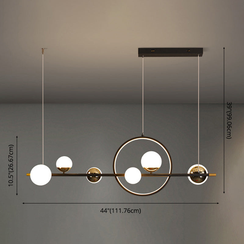 Lampadini del lampadario lineare Luci dell'isola Accensione a sospensione moderna per l'isola della cucina