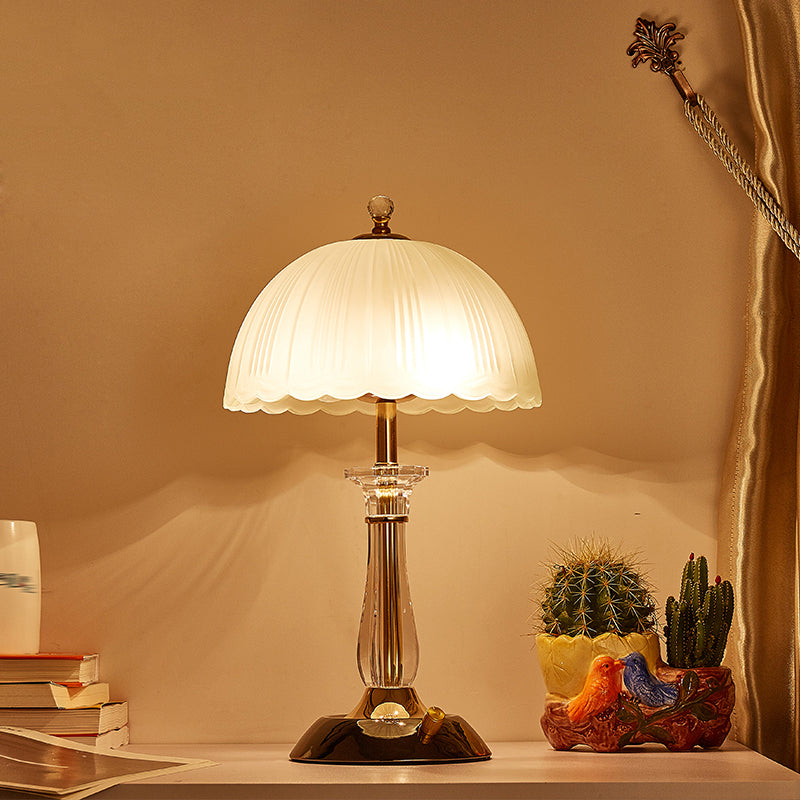 Ultra-moderne Einfachheit Domtisch Lampe weiße Glas Nachttisch-Lampe für Schlafzimmer