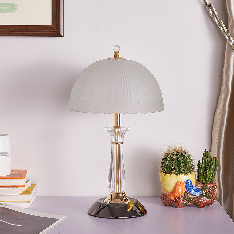 Ultra-moderne Einfachheit Domtisch Lampe weiße Glas Nachttisch-Lampe für Schlafzimmer
