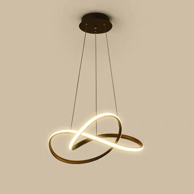 Black Twisted LED Ceiling Lamp Modern Acrylic Lighting for Living Room Bedroom