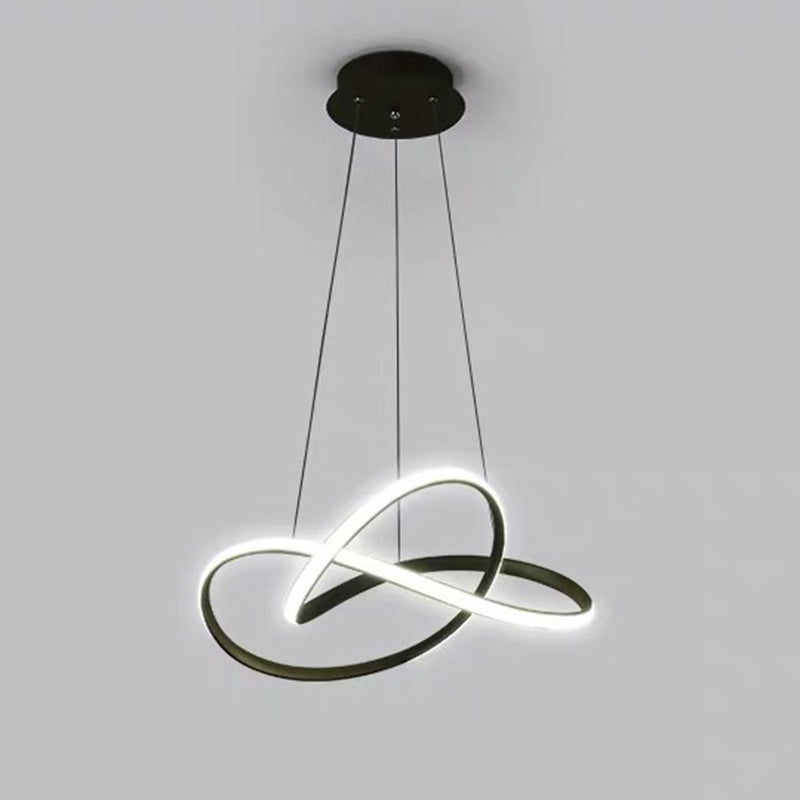 Black Twisted LED Ceiling Lamp Modern Acrylic Lighting for Living Room Bedroom