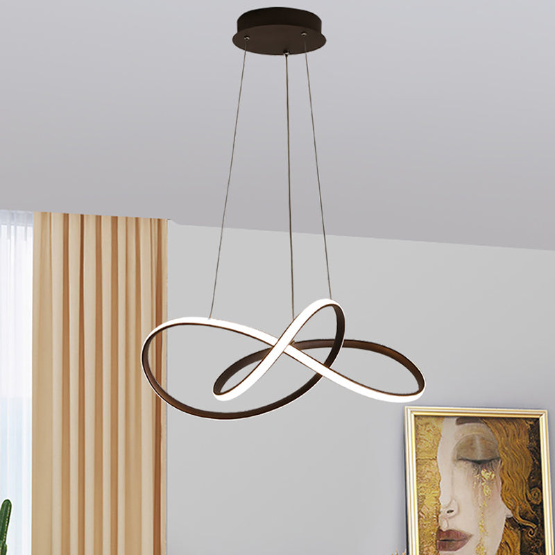 Black Twisted LED Ceiling Lamp Modern Acrylic Lighting for Living Room Bedroom