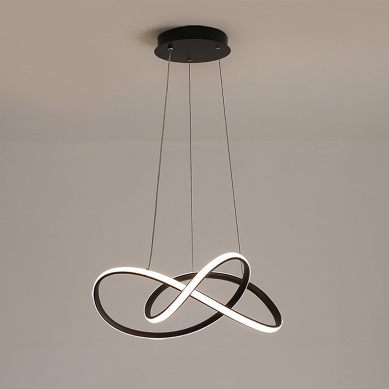 Black Twisted LED Ceiling Lamp Modern Acrylic Lighting for Living Room Bedroom