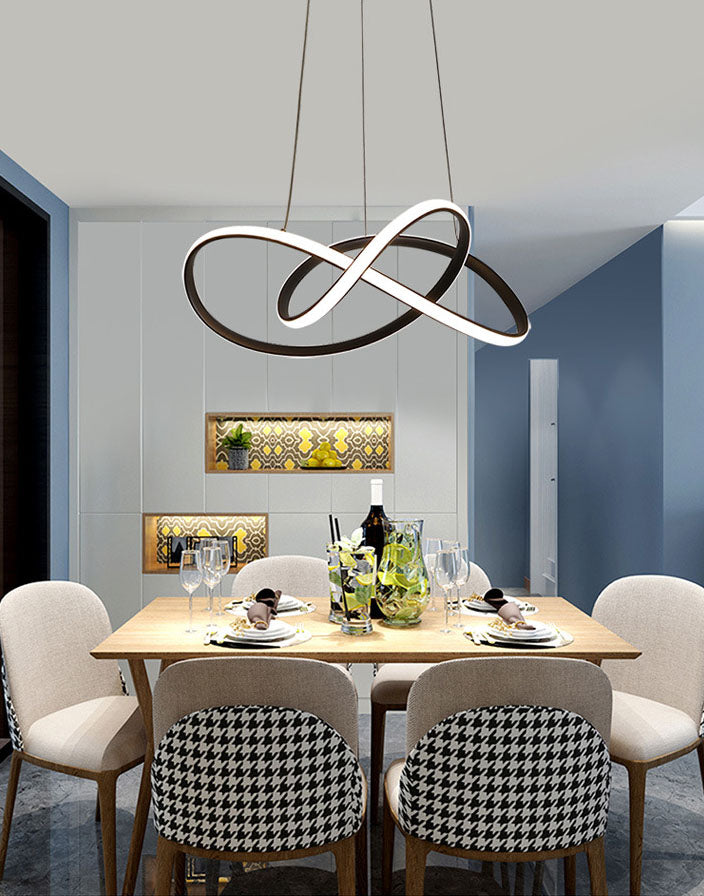 Black Twisted LED Ceiling Lamp Modern Acrylic Lighting for Living Room Bedroom