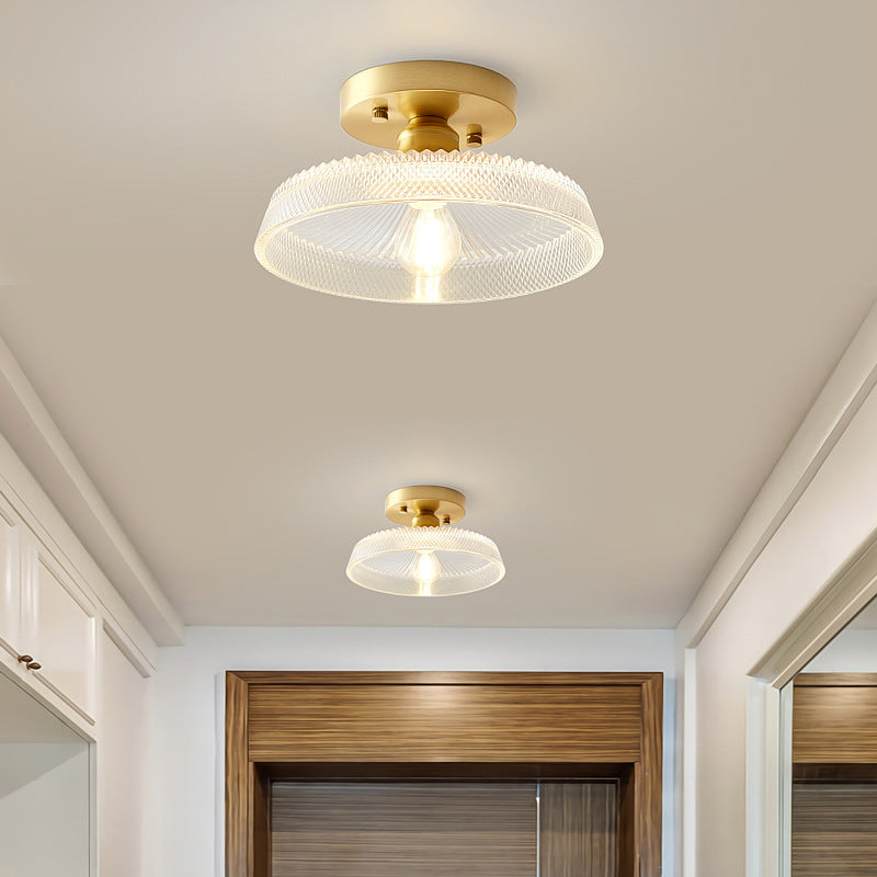 Nordische Einfachheit Glas Flush Deckenleuchte Licht mit wenig Schwarz Kleid Schatten