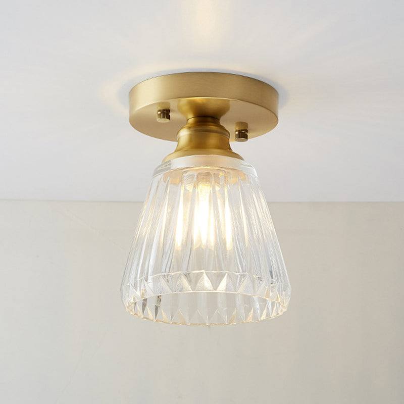 Nordische Einfachheit Glas Flush Deckenleuchte Licht mit wenig Schwarz Kleid Schatten