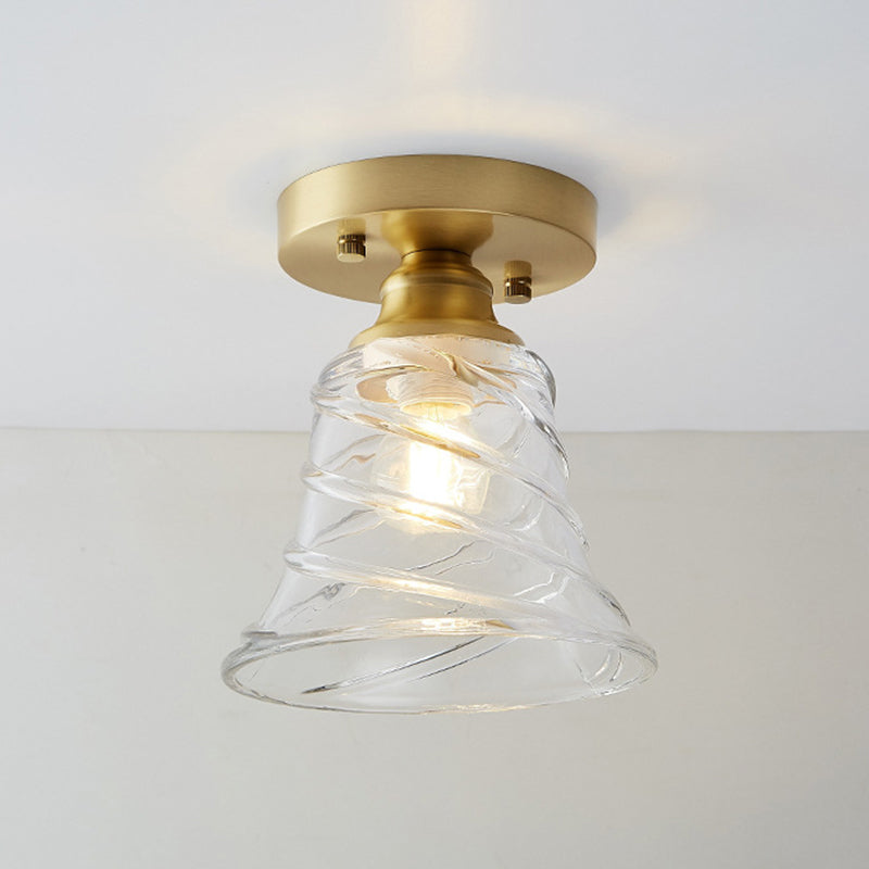 Nordische Einfachheit Glas Flush Deckenleuchte Licht mit wenig Schwarz Kleid Schatten