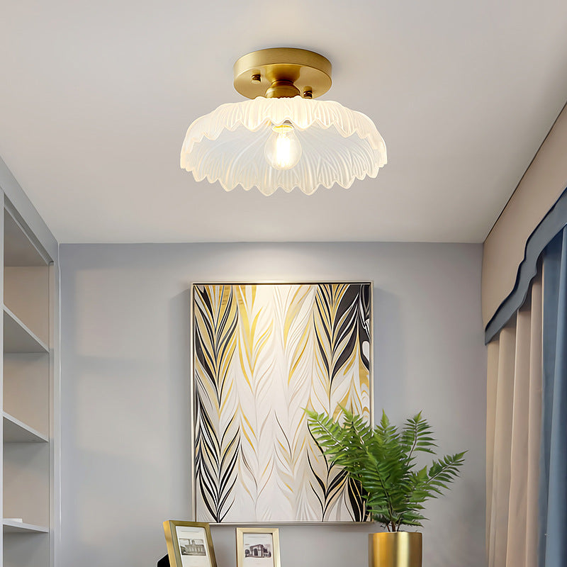 Nordische Einfachheit Glas Flush Deckenleuchte Licht mit wenig Schwarz Kleid Schatten