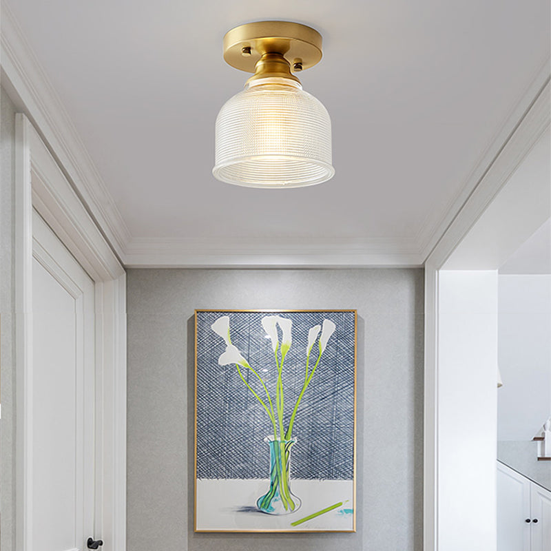 Nordische Einfachheit Glas Flush Deckenleuchte Licht mit wenig Schwarz Kleid Schatten