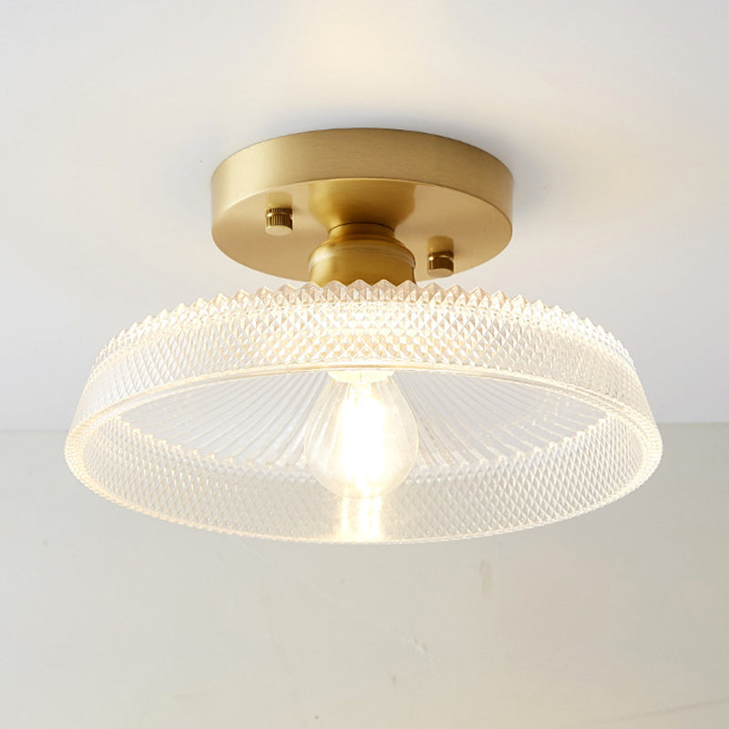 Nordische Einfachheit Glas Flush Deckenleuchte Licht mit wenig Schwarz Kleid Schatten