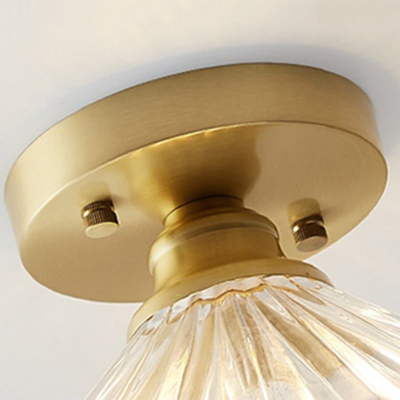 Nordische Einfachheit Glas Flush Deckenleuchte Licht mit wenig Schwarz Kleid Schatten