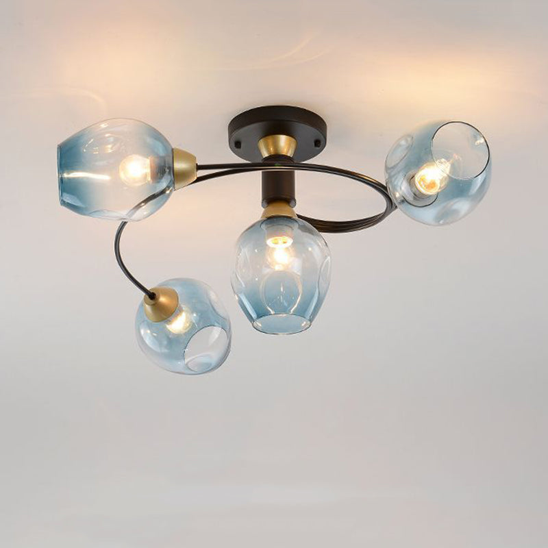 Nordic Simplicity Glass Flush Mount Ceiling Lamp Simplicity Glass Ceiling Pendant for Living Room