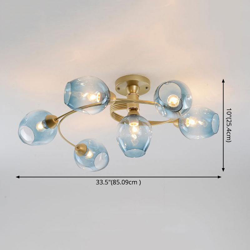 Nordic Simplicity Glass Flush Mount Ceiling Lamp Simplicity Glass Ceiling Pendant for Living Room