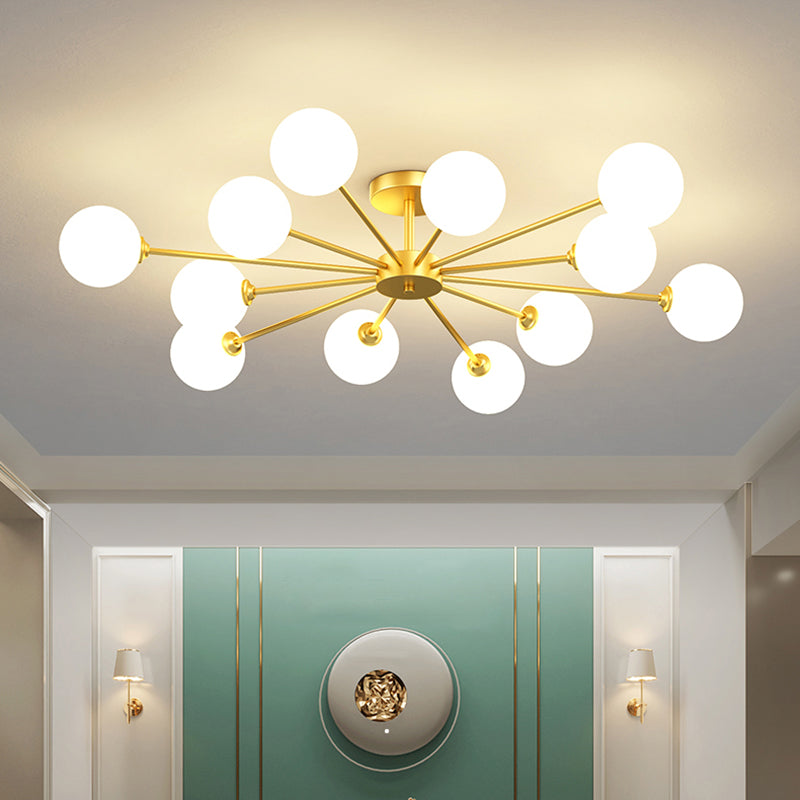 Plafonnier moderne au plafond à chasse d'eau avec une teinte en verre pour la chambre à coucher du salon