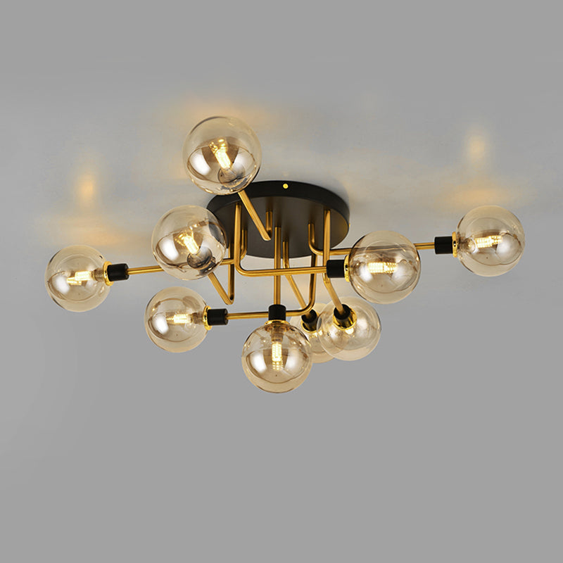 Plafonnier encastré contemporain avec abat-jour en verre pour salon et chambre à coucher