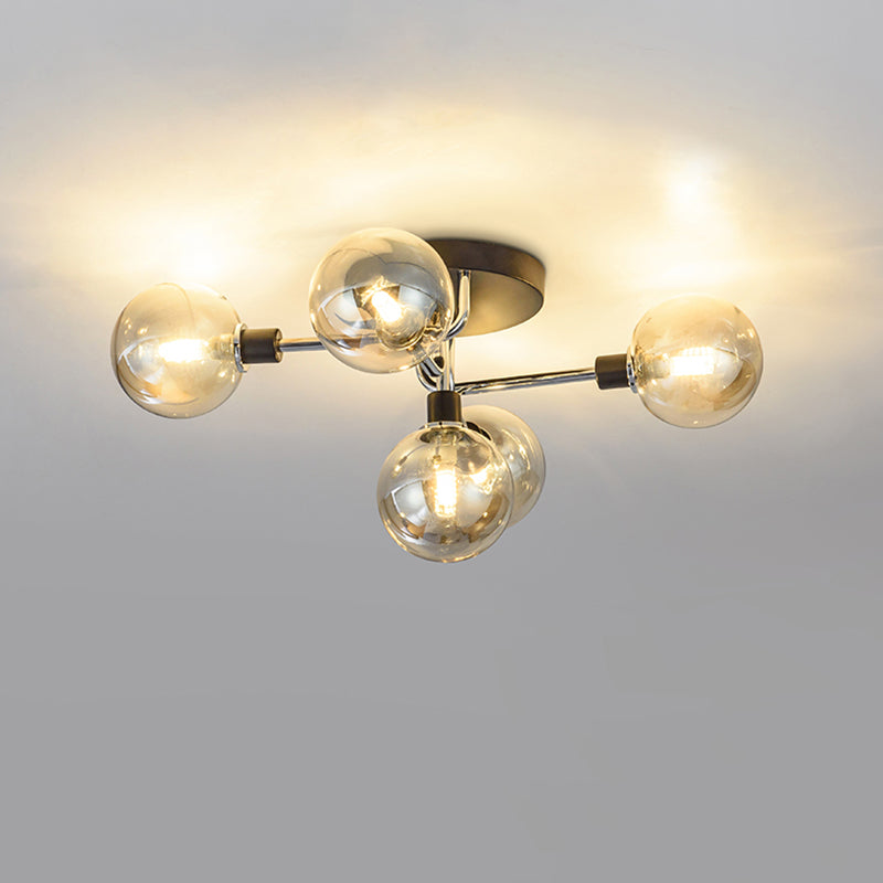 Plafonnier encastré contemporain avec abat-jour en verre pour salon et chambre à coucher