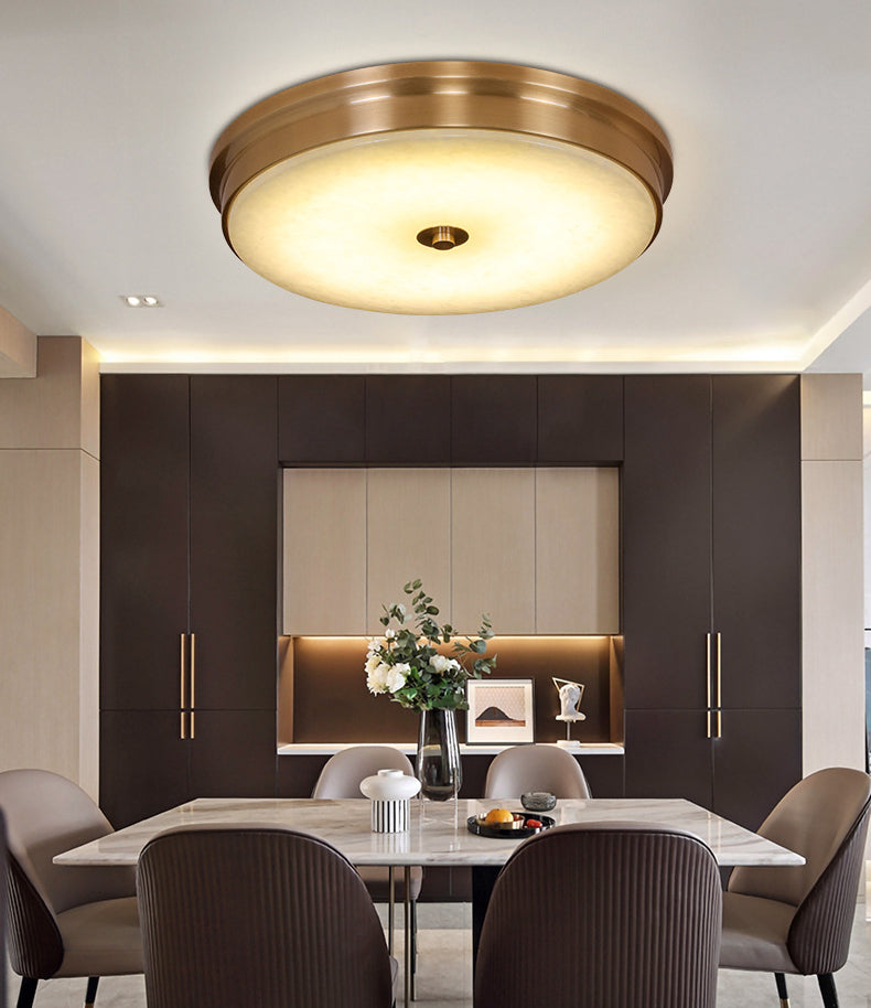 Round Flush Mount Lighting Stone Traditional Flush Ceiling Light Fixtures