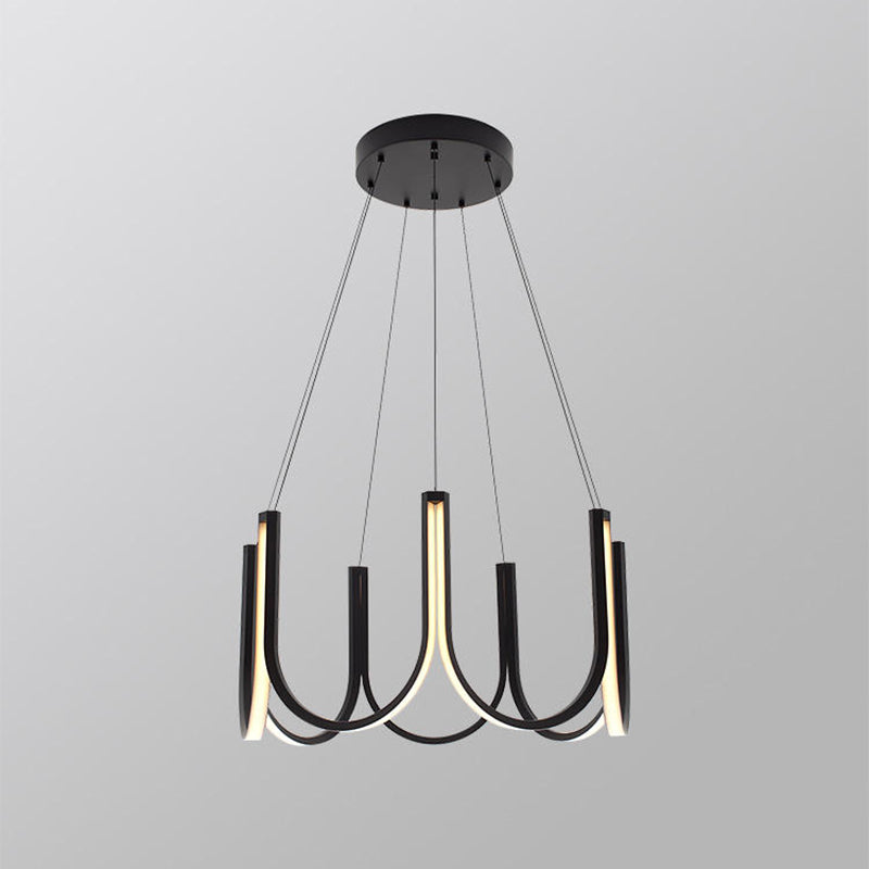 Modern Style Simplicity Line Chandelier Acrylic LED Pendant Light for Living Room