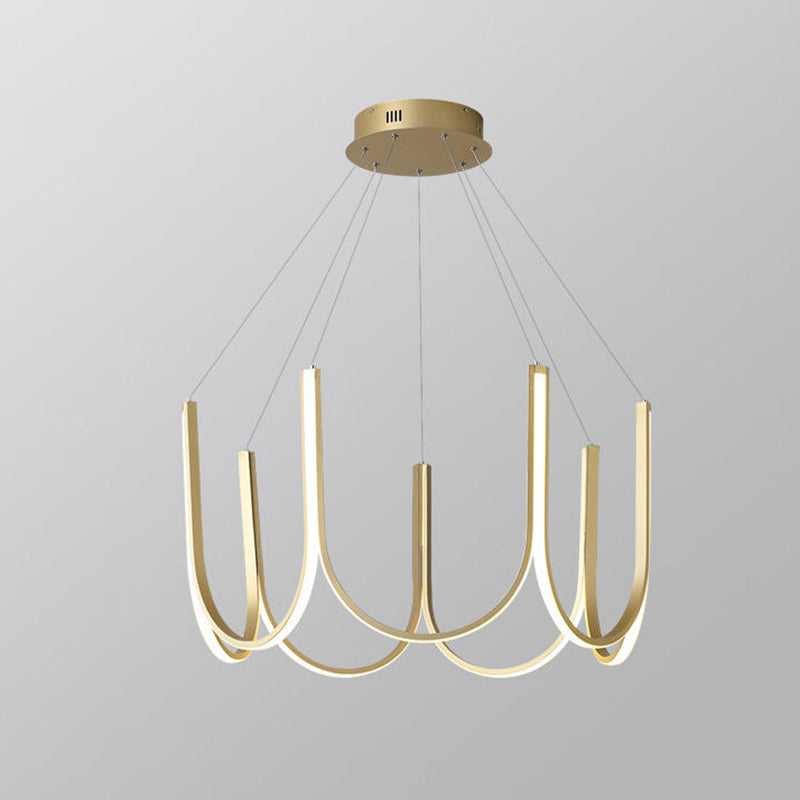 Modern Style Simplicity Line Chandelier Acrylic LED Pendant Light for Living Room