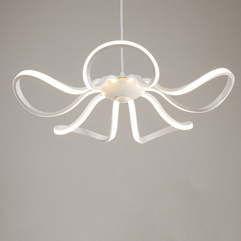 Modern Simple Flower Chandelier Lamp Aluminum LED Hanging Light for Dining Room