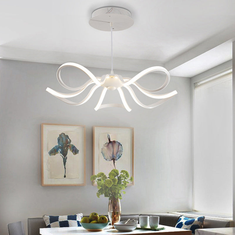 Modern Simple Flower Chandelier Lamp Aluminum LED Hanging Light for Dining Room