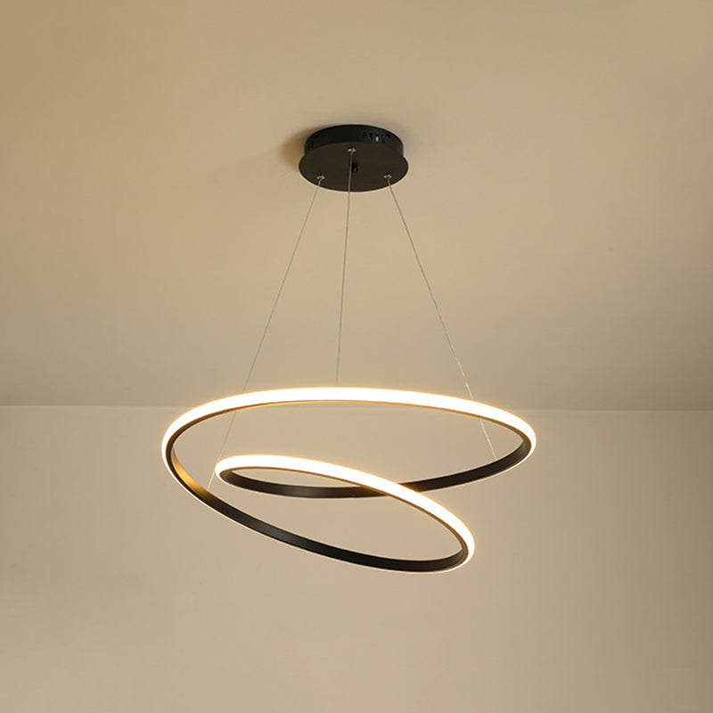 24" Wide Modern Chandelier LED Hanging Ceiling Lights for Living Room Dining Room