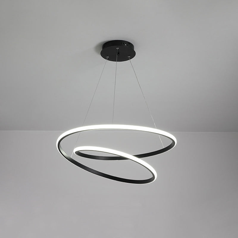 24" Wide Modern Chandelier LED Hanging Ceiling Lights for Living Room Dining Room