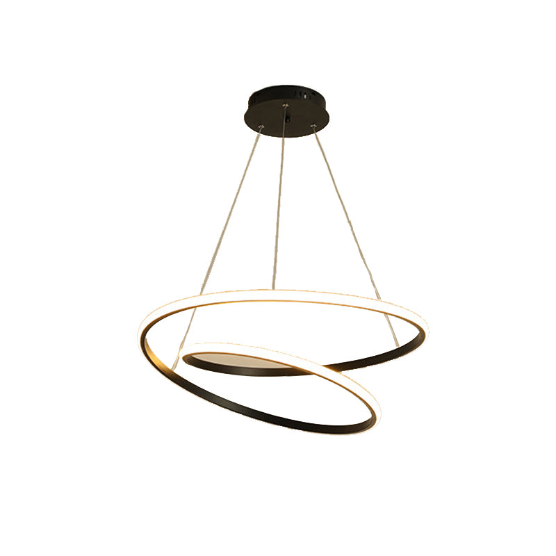 24" Wide Modern Chandelier LED Hanging Ceiling Lights for Living Room Dining Room