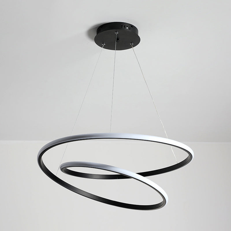 24" Wide Modern Chandelier LED Hanging Ceiling Lights for Living Room Dining Room