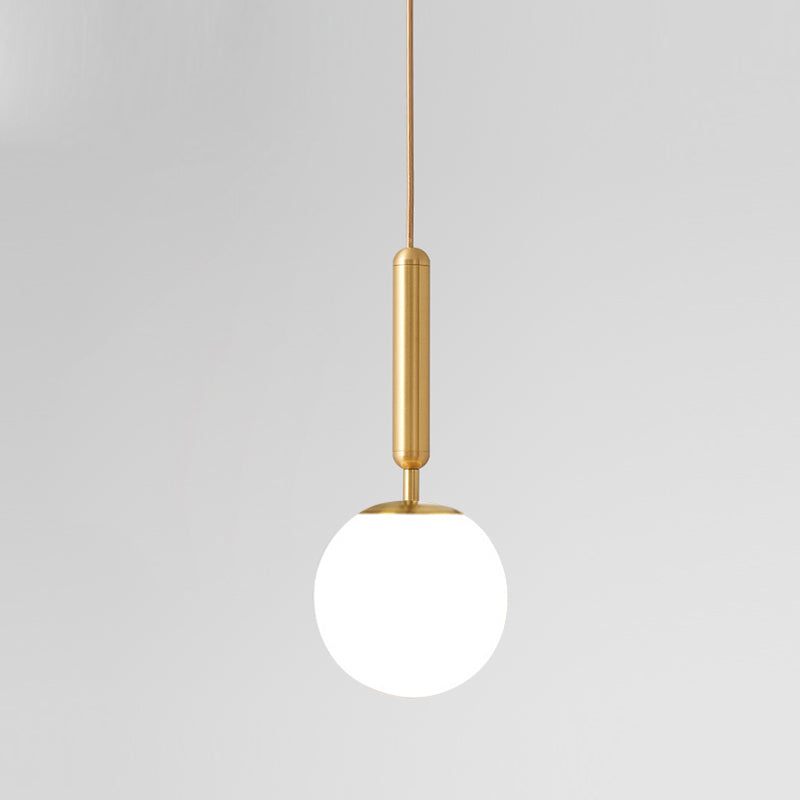 Glass Spherical Pendant Lighting Fixture Modern Style Hanging Pendant Light for Bedroom